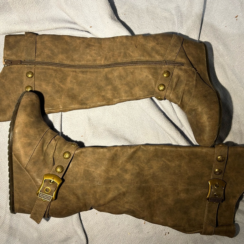 2 Lips Too Leather Boots with Adjustable Buckles